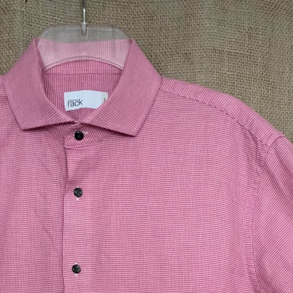NORDSTROM RACK Men’s Dress Shirt Red White Check - Picture 1 of 7
